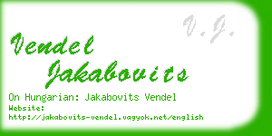 vendel jakabovits business card
